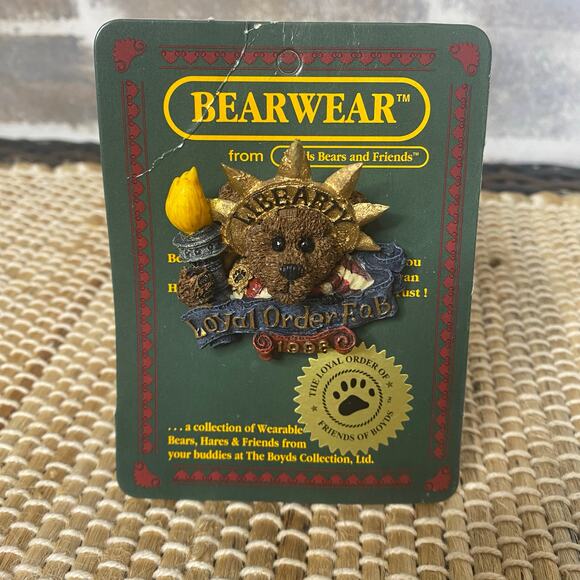 Vtg Boyds Bear Ms Libearty brooch pin Bearwear Collection Loyal Order F of B '98 - Picture 1 of 6